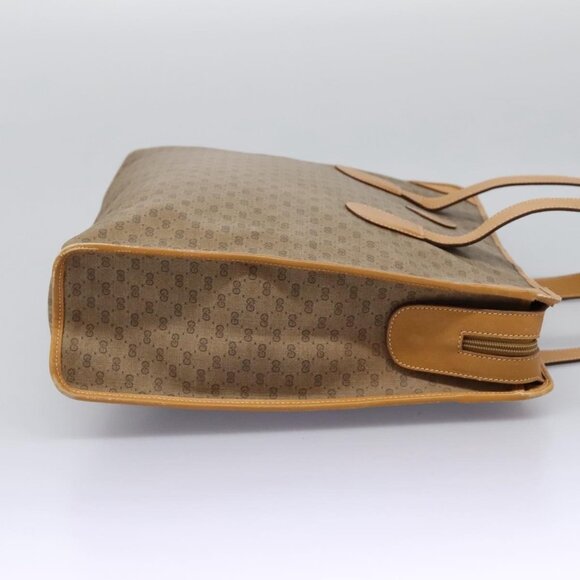 GUCCI Micro GG Supreme Tote Bag PVC Beige Gold Auth BA1400 - Picture 6 of 16